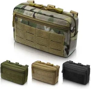 2 Pack 1000D Laser Cut Molle Pouches - Tactical Compact Water-Resistant Utility Admin Pouch for Vest Backpack Duty Belt Tactical Vests