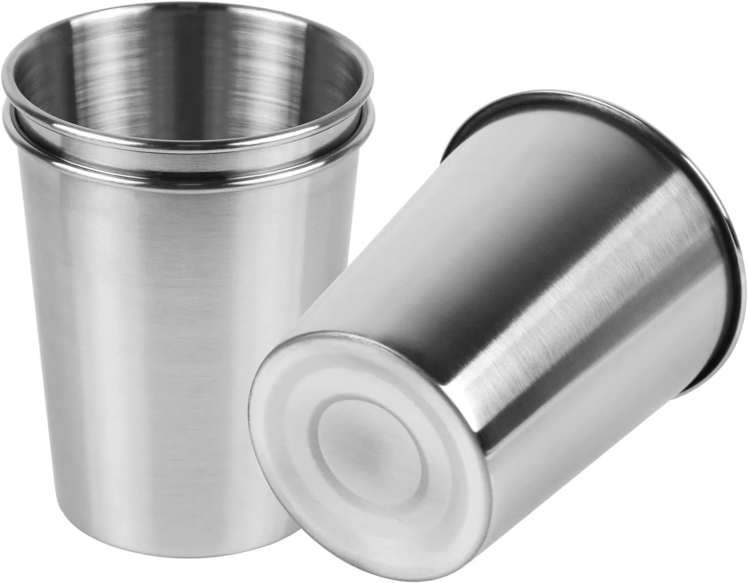 3 Pack 8 Ounce 230ml Stainless Steel Cups Shatterproof Pint Drinking Cups Metal Drinking Glasses for Kids and Adults, Pack of 3