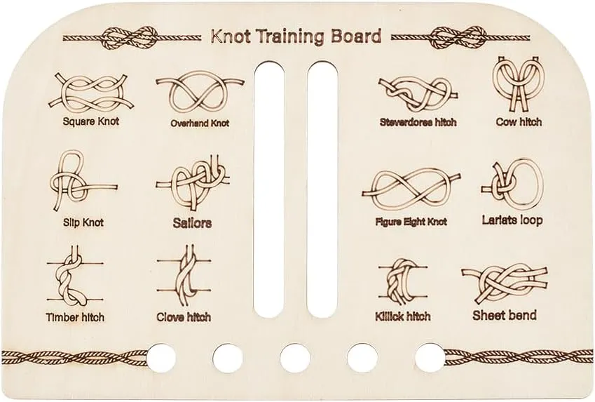 BENECREAT Knot Trainner Instrument Tool, 5.5x7.8inch Knot Tying Practice Board Kit for Learning and Practicing Knots Anytime, 2.5mm Thick