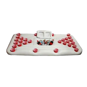 Big PVC Inflatable Beer Pong Raft Floating Pool Party Pong Game Table Lounge Toy