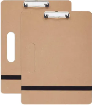 Bright Creations 2 Pack Artist's Drawing Sketch Boards - Art Drawing Boards for Artists with Left Side Handle Holes and Paper Retaining Rubber Bands - Wooden Drawing Clipboards (13x17 Inch)
