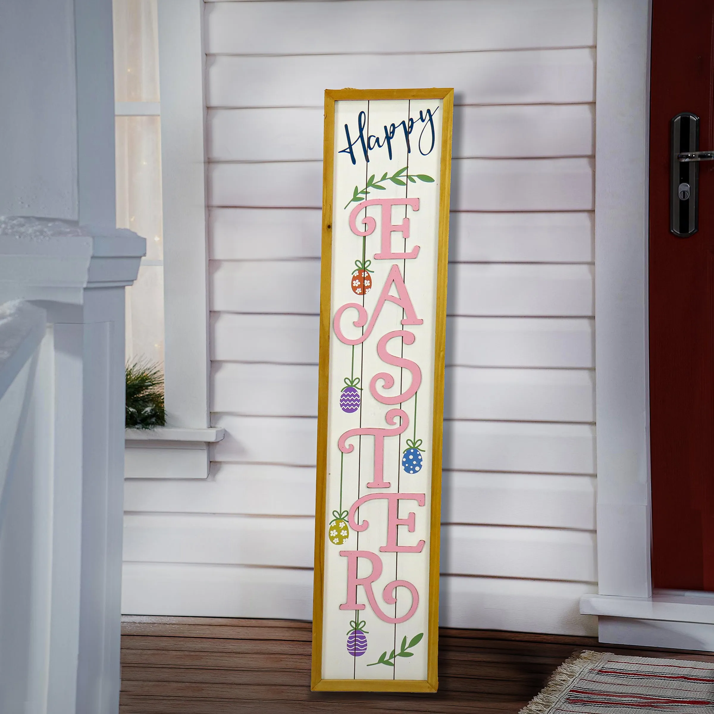 Decorated Easter Sign Porch Decoration, Easter Collection, 43 Inches