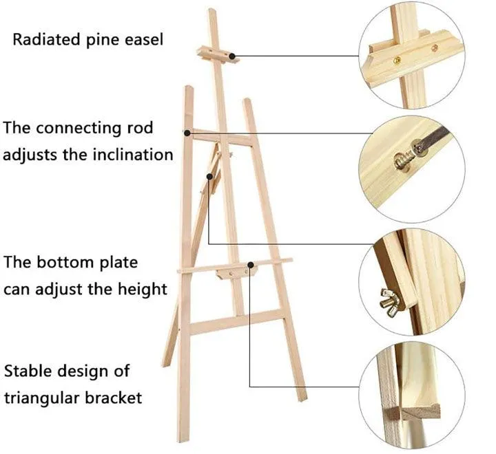 Easel Pine Wood Painting Stand 90Cm
