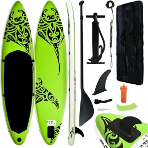 Enhance Your Water Adventures with Inflatable Stand Up Paddleboard Set, Puncture-Proof, Easy to Inflate, Green