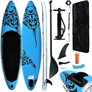 Enjoy Stable Water Adventures with Inflatable Stand Up Paddleboard Set, Puncture-Proof Design, Includes Paddle and Accessories, Blue