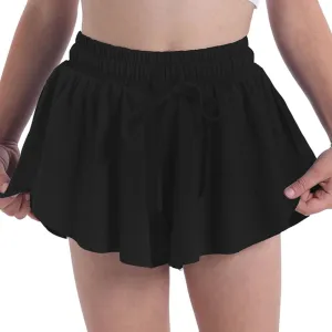 Flowy Butterfly Shorts for Girls 2-in-1 Athletic Running Skirt Shorts Cheer Tennis Dance Preppy with Spandex Liner