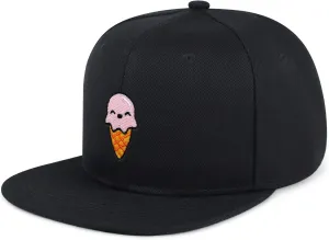 Ice Cream Hip-Hop Snapback Hat Embroidered Baseball Cap Summer