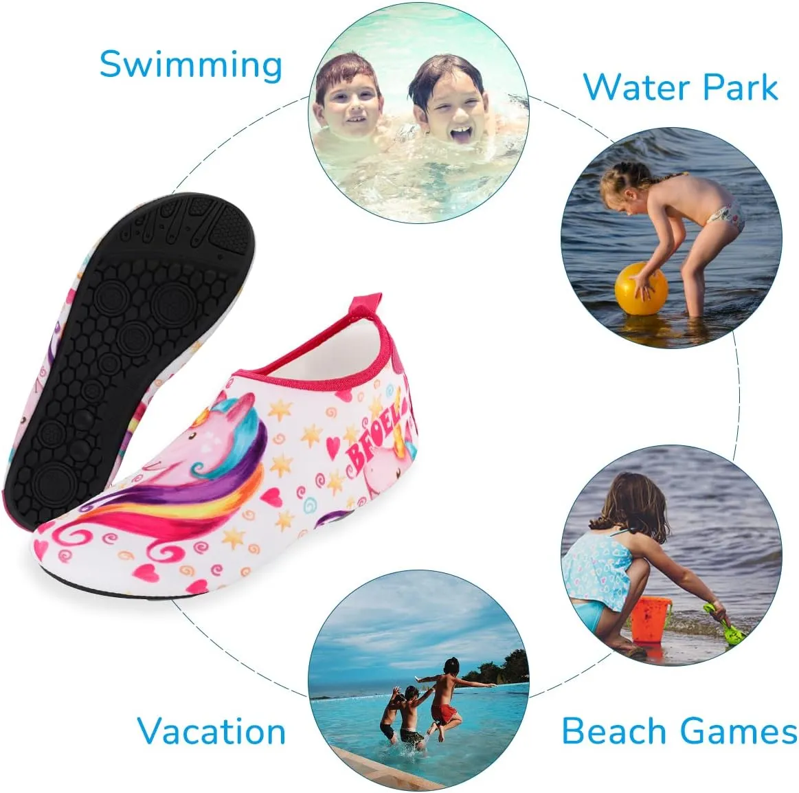 Kids Water Shoes for Toddler Boys Girls Big Kids Water Shoes Swim Socks Quick Dry Non-Slip Water Beach Aqua Sports Shoes