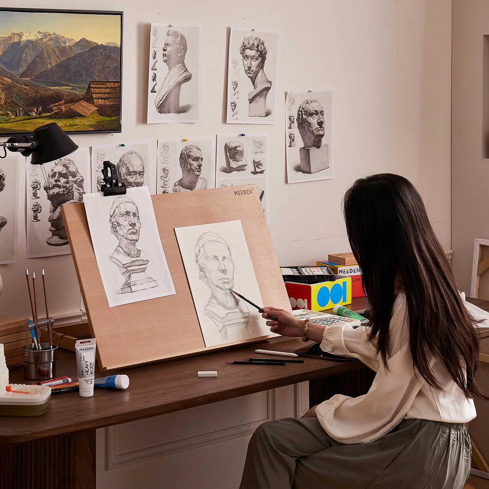 MEEDEN Extra Large Desk Easel - Beechwood