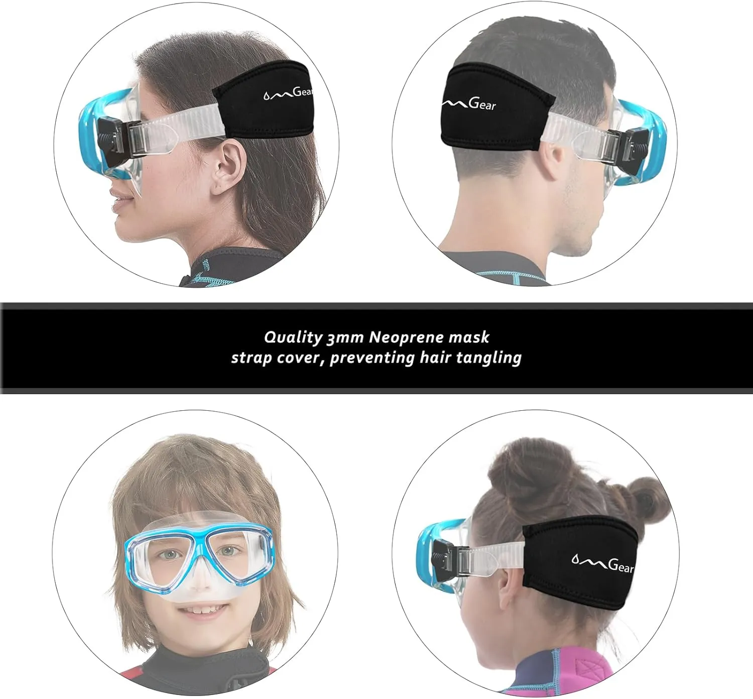 OMGear Swim Mask Dive Goggles Swimming Goggles with Nose Cover Snorkeling Gear Junior Adult Snorkel Mask for Scuba Diving Spearfishing Neoprene Strap Impact Resistance