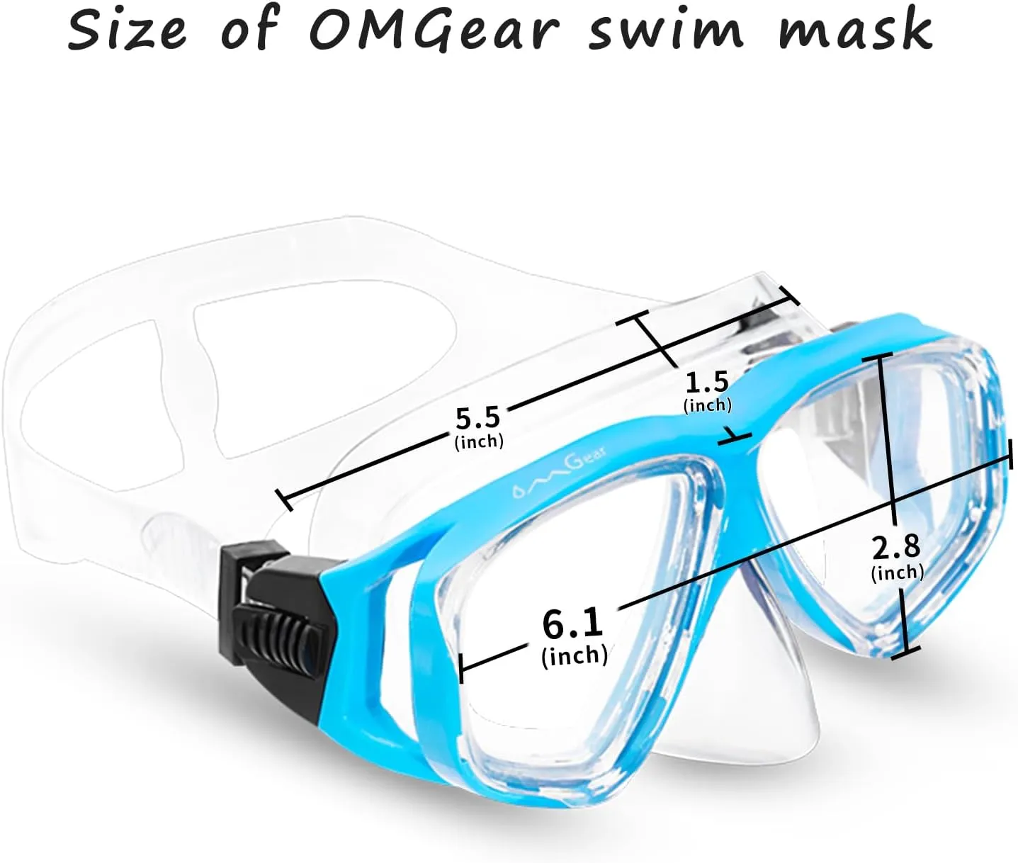 OMGear Swim Mask Dive Goggles Swimming Goggles with Nose Cover Snorkeling Gear Junior Adult Snorkel Mask for Scuba Diving Spearfishing Neoprene Strap Impact Resistance