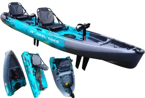 ReelYaks Raptor 14ft Tandem Modular Pedal Fishing Kayak