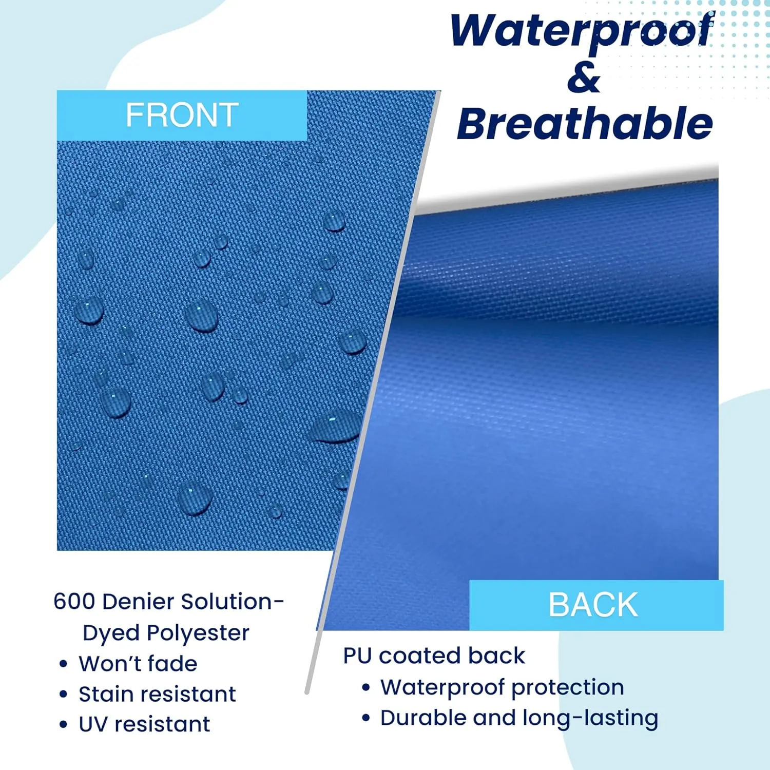 SavvyCraft Waterproof Tiller Cover, 36" Heavy Duty Solution-Dyed 600D Fade-Resistant Sailboat Tiller Cover, UV Protection Weather-Resistant Slip-On Blue Color