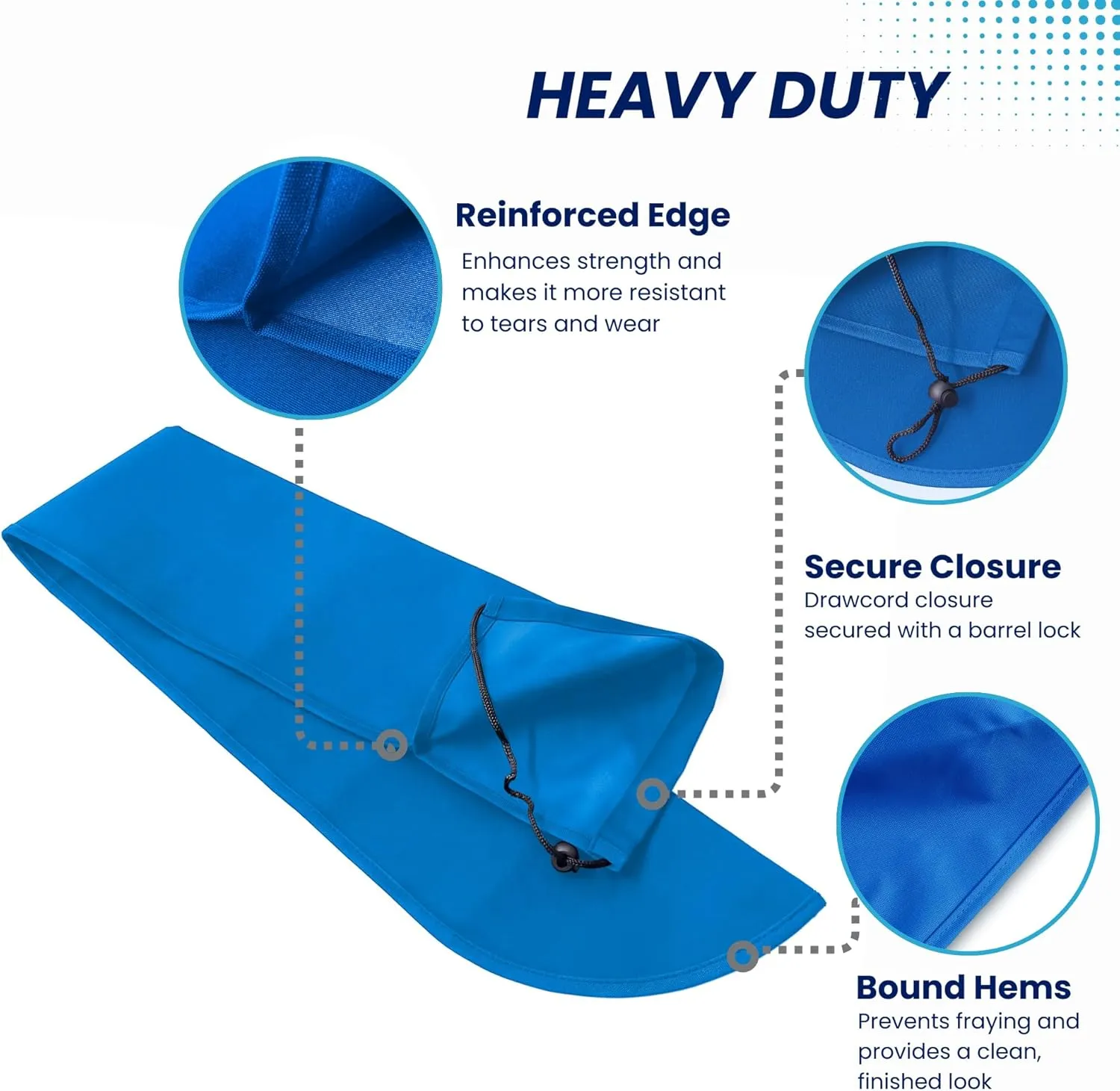 SavvyCraft Waterproof Tiller Cover, 36" Heavy Duty Solution-Dyed 600D Fade-Resistant Sailboat Tiller Cover, UV Protection Weather-Resistant Slip-On Blue Color