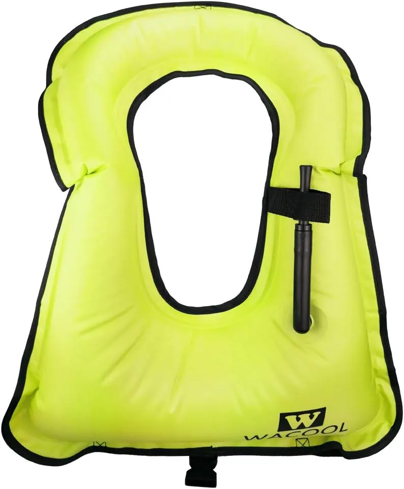 WACOOL Inflatable Snorkel Diving Swimming Scuba Vest Jacket large buoyancy Up to 220 lbs for Adult Youth Kids