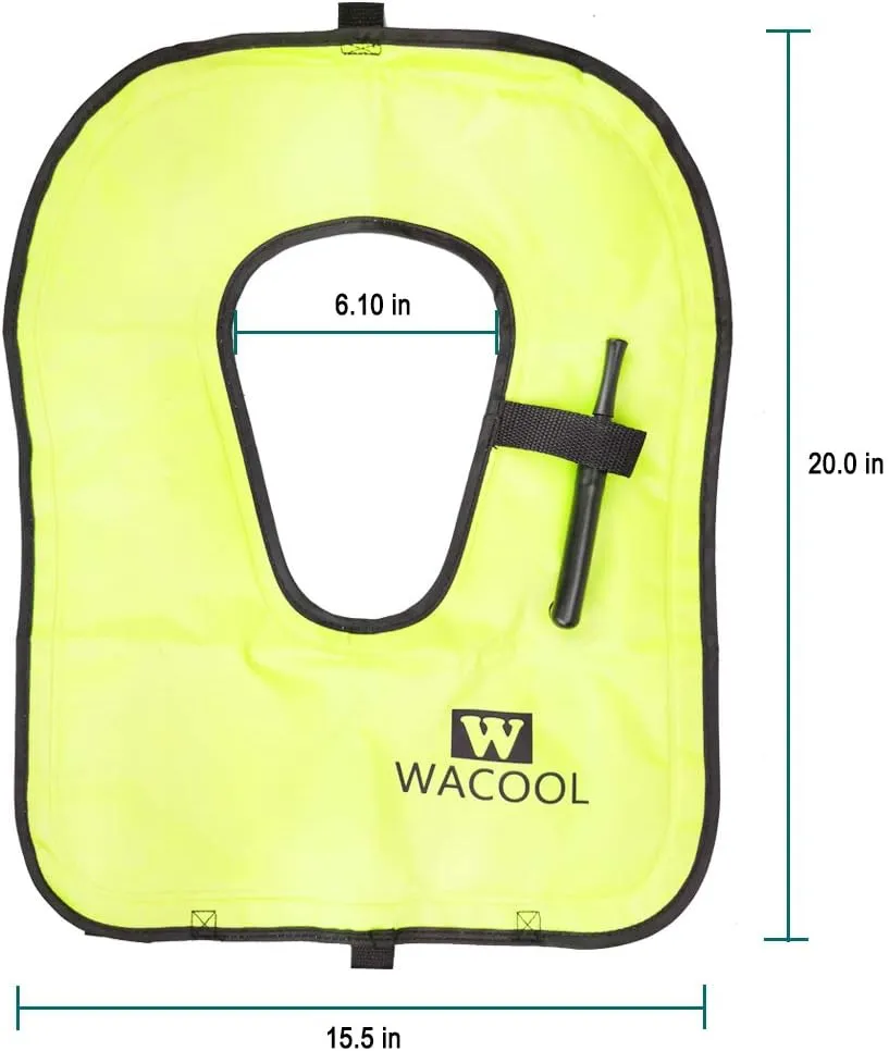 WACOOL Inflatable Snorkel Diving Swimming Scuba Vest Jacket large buoyancy Up to 220 lbs for Adult Youth Kids
