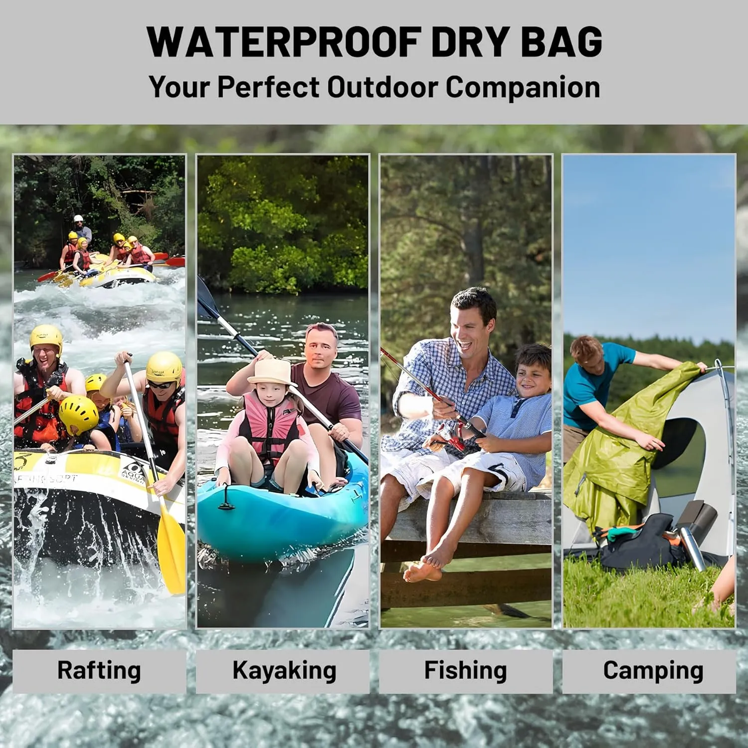 Waterproof Dry Bag,Roll Top Brown Ombre Rustic Barn Wood Small Waterproof Backpack 5L/10L/20L Floating and Lightweight Bags for Kayaking, Boating, Fishing, Swimming and Camping