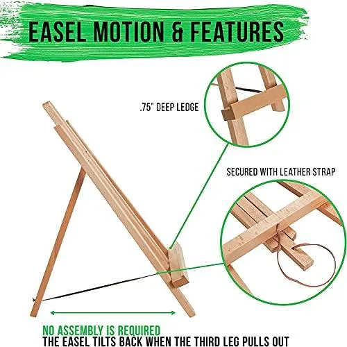 Whittlewud Art Supply (Hight 14 inch) Tall Medium Tabletop Display A-Frame Easel (1-Each), Accommodates canvas art.