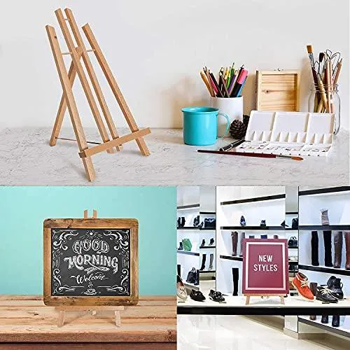 Whittlewud Art Supply (Hight 14 inch) Tall Medium Tabletop Display A-Frame Easel (1-Each), Accommodates canvas art.