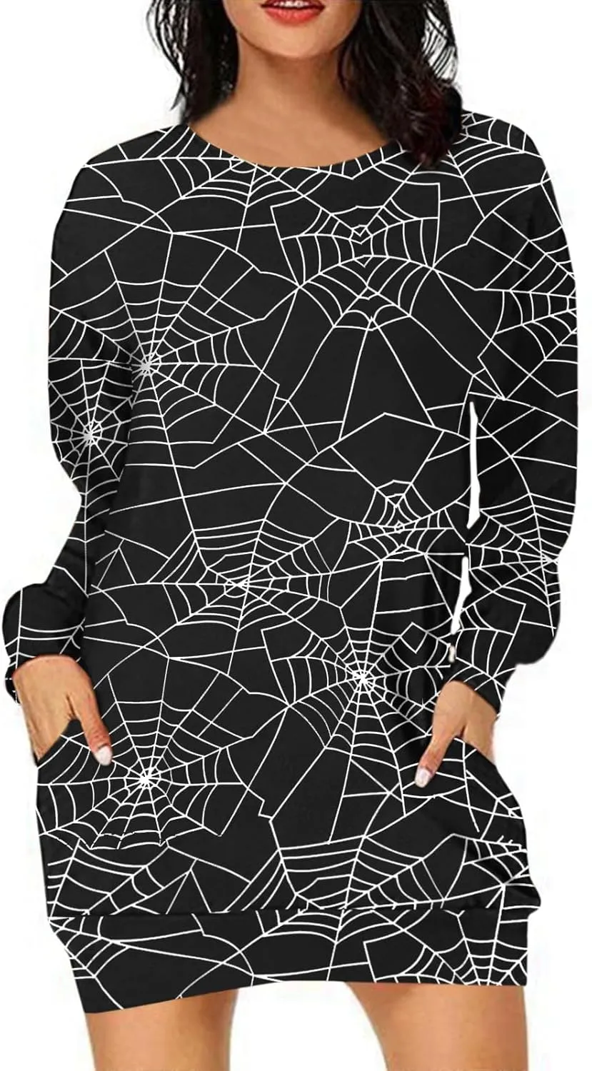 Womens Halloween Crewneck Sweatshirts Pumpkin Long Sleeve Pullover Tops Vintage Oversized Shirt Blouse Clothes