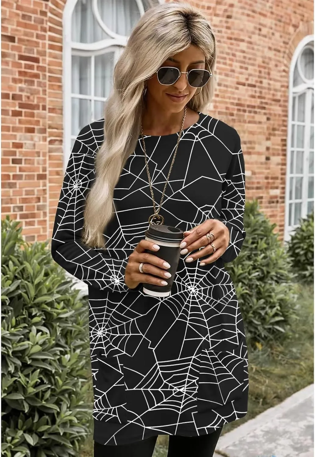 Womens Halloween Crewneck Sweatshirts Pumpkin Long Sleeve Pullover Tops Vintage Oversized Shirt Blouse Clothes
