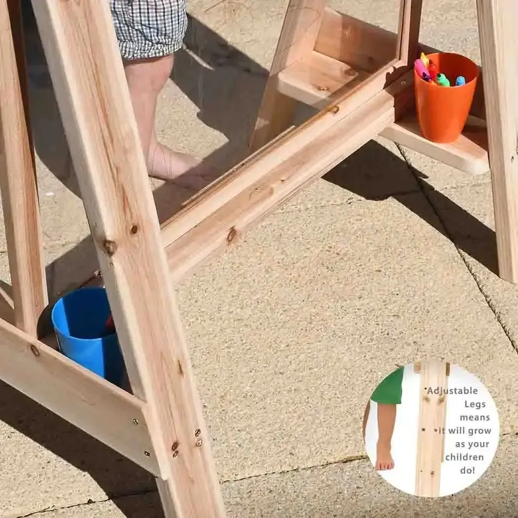 Wooden Messy Play Easel For Indoor & Outdoor Play